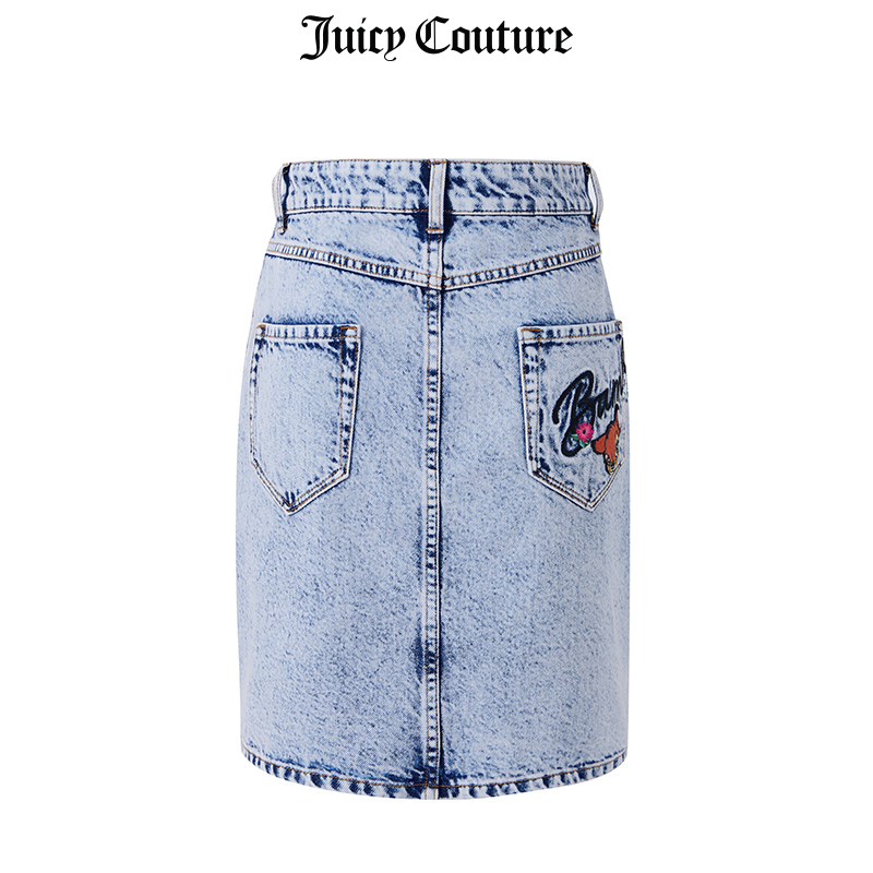 Juicy Couture橘滋美式夏季新款BAMBI联名复古时尚百搭牛仔半裙女 - 图0