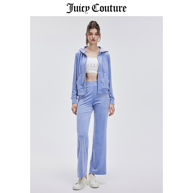 Juicy Couture橘滋外套女春夏新款美式运动长裤休闲裤天鹅绒套装
