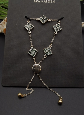 外贸饰品A2新款质感几何镶嵌彩色宝石街拍走秀漂亮大气手链手镯