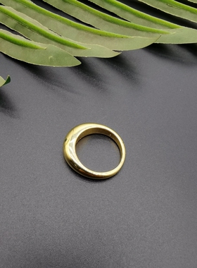 外贸饰品A2黄铜镀真金简约时尚气质走秀街拍百搭戒指指环
