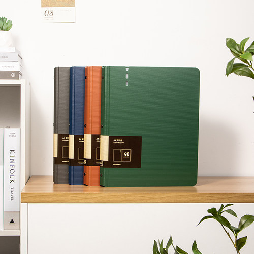 天色 A4翻页收集册曲谱画册夹产检资料收纳袋加厚文件夹定制资料册说明书30/40/60/80透明插页 TS-1649 - 图0