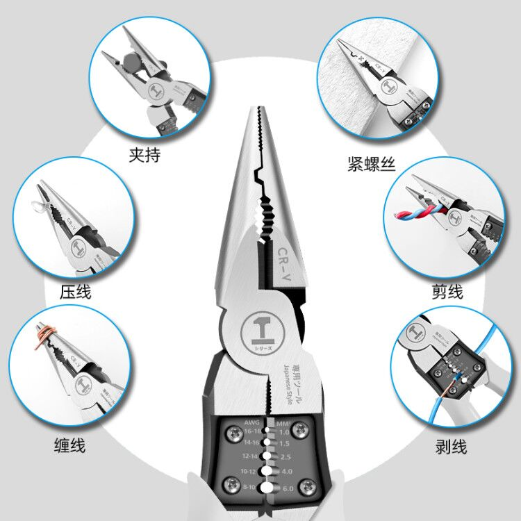 绿林尖嘴钳电工专用工业级多功能工具小手工用迷你钳尖嘴钳子大全 - 图1