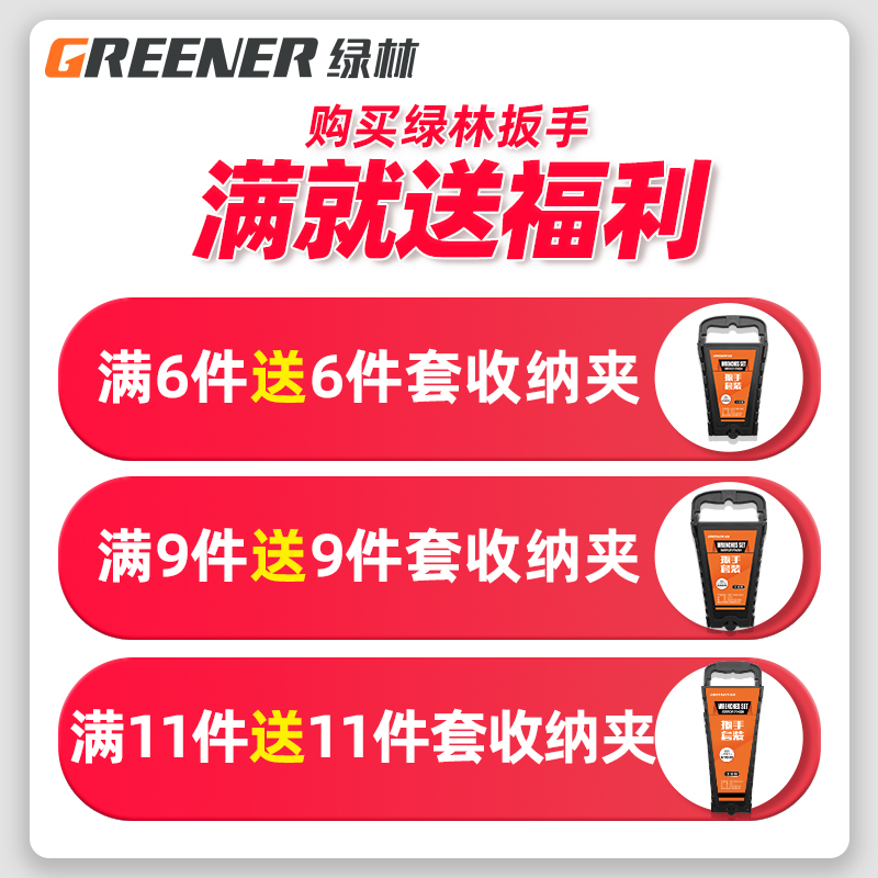 绿林开口扳手工具套装双头呆板子超薄8-10号12小死口14一17叉口19 - 图0