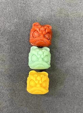 天然菩提根小醒狮子头红绿灯文玩配饰腰珠隔珠背云卡子国风DIY
