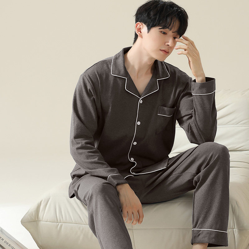 猫人纯棉长袖睡衣男春夏2024年新款男士家居服翻领薄款可外穿套装,淘宝优惠券,粉丝福利购,淘宝优惠卷