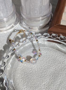 超闪！施华品质水晶蝴蝶人鱼姬手链轻奢高级闺蜜礼物