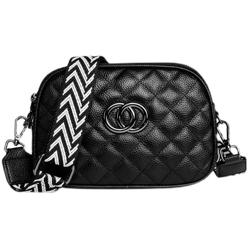 真皮包包女2025新款时尚宽带菱格小方包百搭大容量三层单肩斜挎包,淘宝优惠券,粉丝福利购,淘宝优惠卷