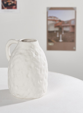 ins白色陶瓷花瓶干花小清新客厅插花满天星卧室客厅家居装饰摆件