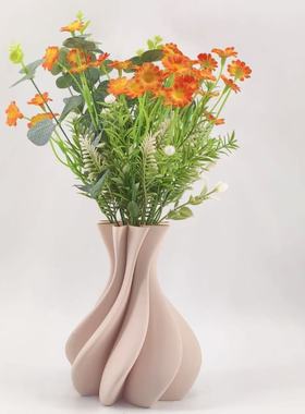 装饰花瓶摆件新款3D打印家居网红ins风塑料摆件轻奢书房客厅