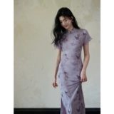 Дизайнерское сиреневое ципао, платье, (в наличии на складе), китайский стиль