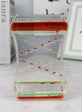 滑梯液体双色流动沙漏计时器水晶水滴流沙流动油滴礼物摆件油漏