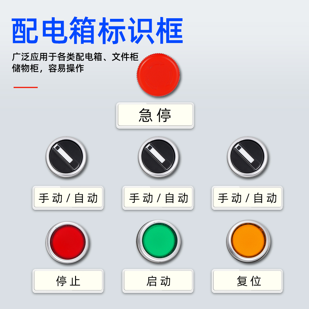 按钮开关指示牌粘贴透明标示盒配电箱标识框有机双层指示灯标字框 - 图1