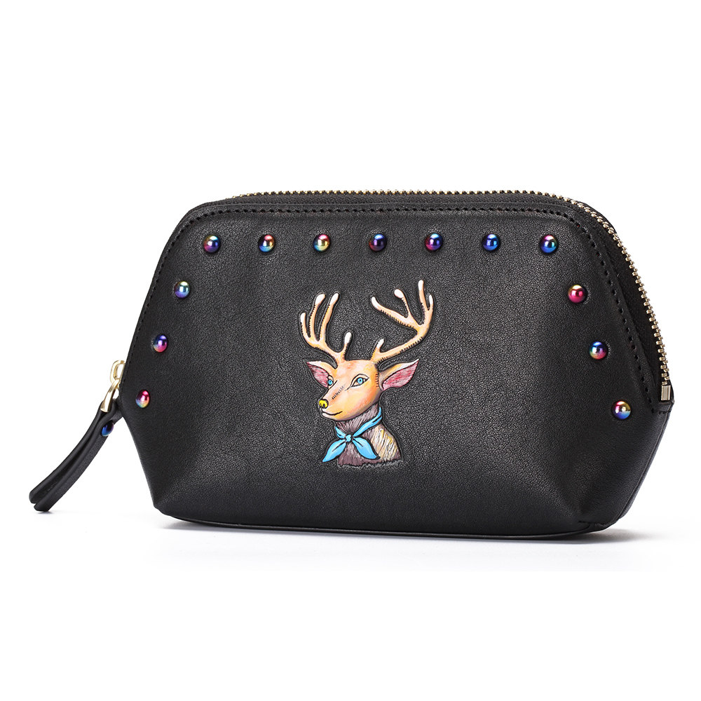 真皮大容量可放手机手包女化妆包 JIVIVIL女士包袋