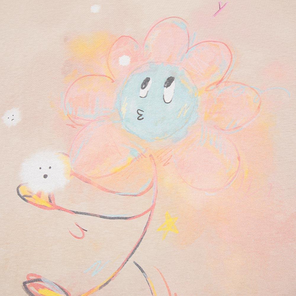 UOOYAA/乌丫2025夏款「白日梦」吹蒲公英的花朵蕾丝长袖假两件T恤,淘宝优惠券,粉丝福利购,淘宝优惠卷