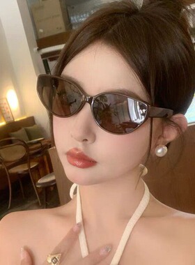 显脸小遮阳猫眼墨镜女防晒2026新款高级感太阳眼镜防紫外线粉猫框