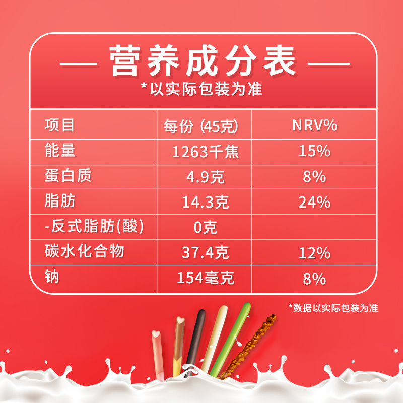 【直播推荐】百奇10格力高pocky休闲食品零食小吃巧克力涂层饼干 - 图1