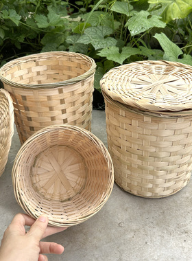竹编茶篓散茶黑茶竹篮收纳筐