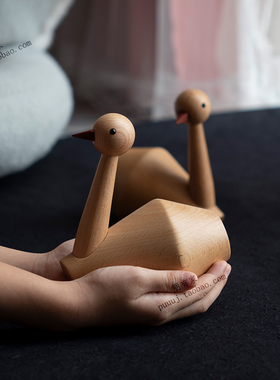 天鹅全实木家居装饰品