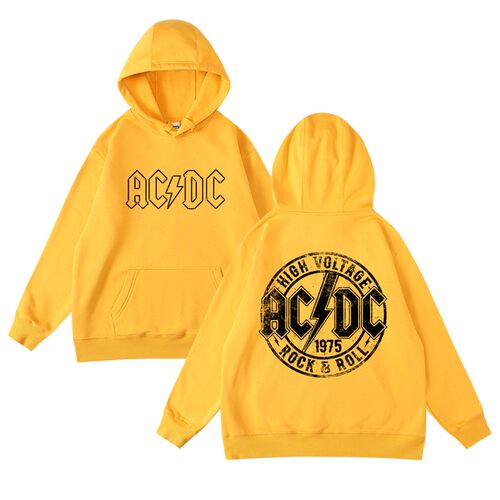 秋冬加绒连帽衫欧美重金属摇滚acdc乐队周边印花衣服男女中性通款 - 图2