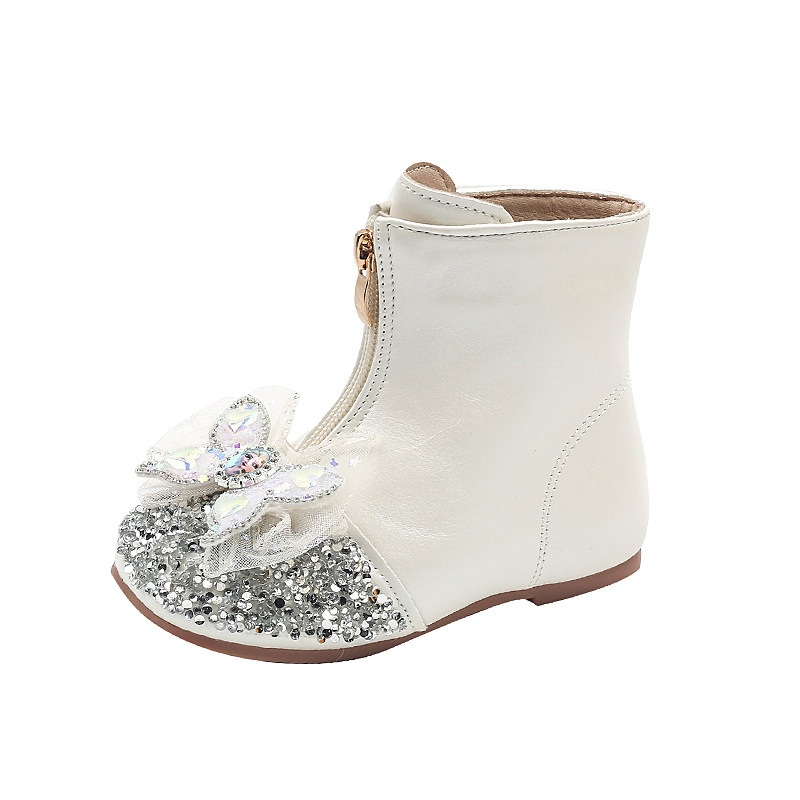 童鞋二棉女童爱莎靴子2024秋冬宝宝鞋加绒皮靴小女孩公主水晶短靴,淘宝优惠券,粉丝福利购,淘宝优惠卷