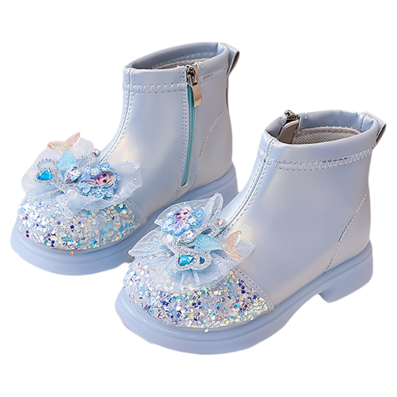 闪灯靴子水晶公主鞋加绒女童短靴2025秋冬新款儿童皮靴宝宝发光鞋,淘宝优惠券,粉丝福利购,淘宝优惠卷