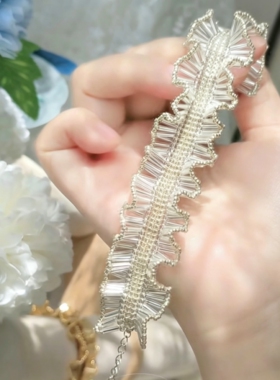 手工制作轻奢重工蕾丝花边手链金色银色精致手环女神小众设计感