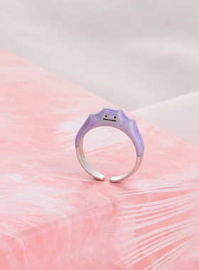 韩版设计风可梦紫色宝百变戒指