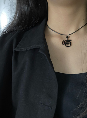 原创暗黑风萌系猫咪项链耳环