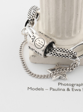 韩国s925纯银笑脸路路通手链