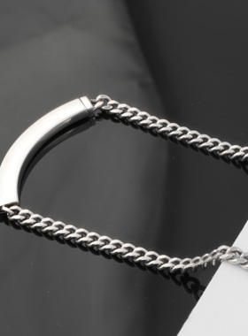 大濑S925纯银坦克弯管锁骨链