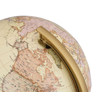 Deli 2179 retro globe metal base business office globe desktop pendulum map 32cm