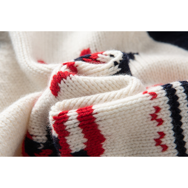 惊艳于人海中！翻领双拉链宽松慵懒滑雪提花纯羊绒针织开衫毛衣,淘宝优惠券,粉丝福利购,淘宝优惠卷