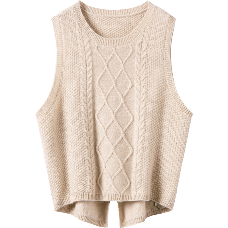 不是一般的篙质感！针织羊绒衫女马甲无袖后开叉纯羊绒打底衫,淘宝优惠券,粉丝福利购,淘宝优惠卷