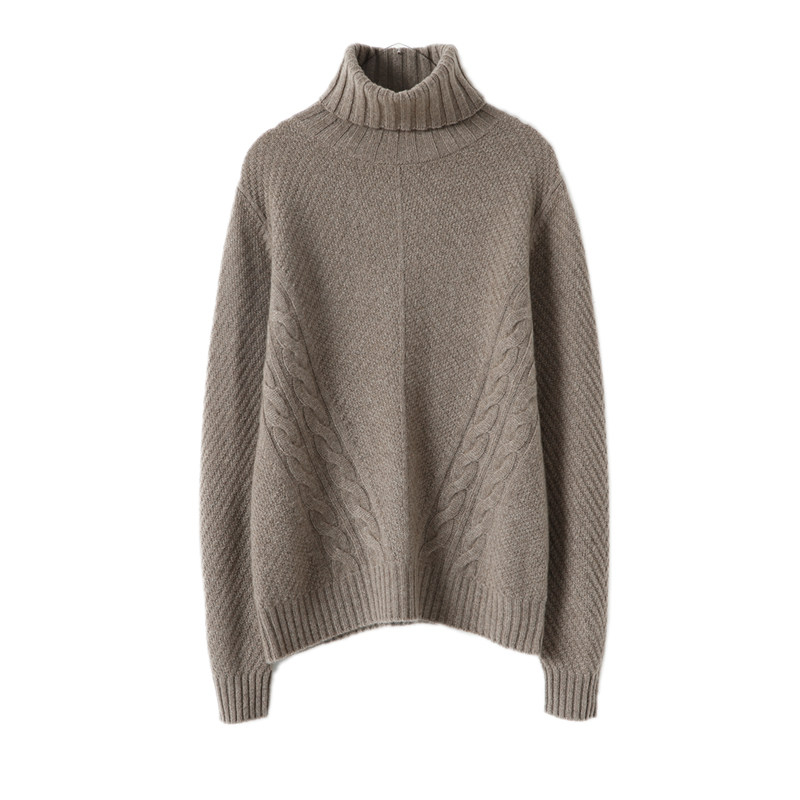 可优雅~可飒气！很美斜绞花羊绒衫女高领加厚纯羊绒毛衣打底衫冬,淘宝优惠券,粉丝福利购,淘宝优惠卷