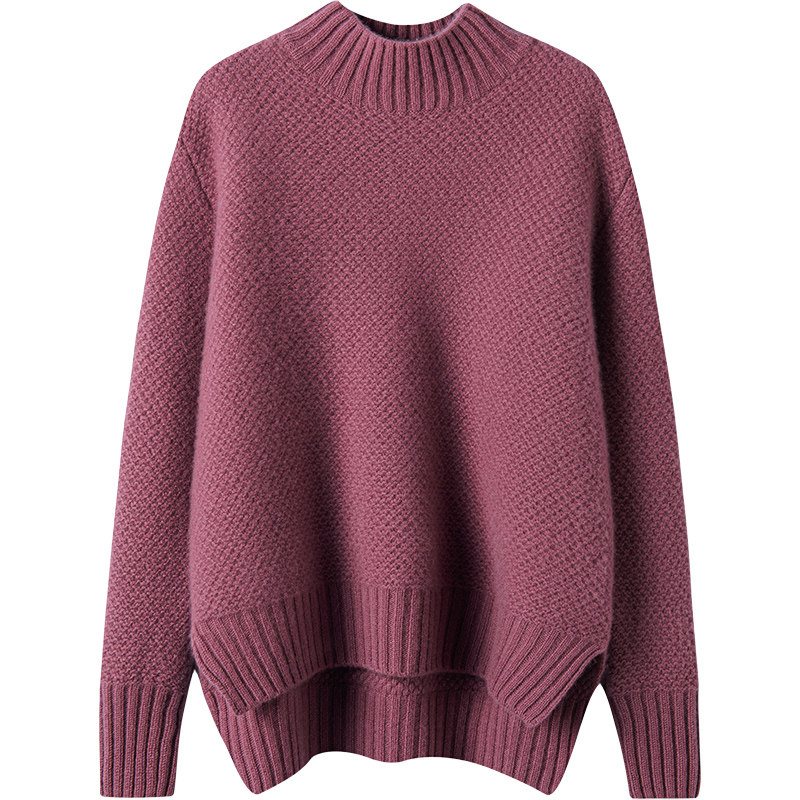 品味穿衣显贵~烟雾感复古编织半高领羊绒衫女纯羊绒宽松毛衣加厚,淘宝优惠券,粉丝福利购,淘宝优惠卷