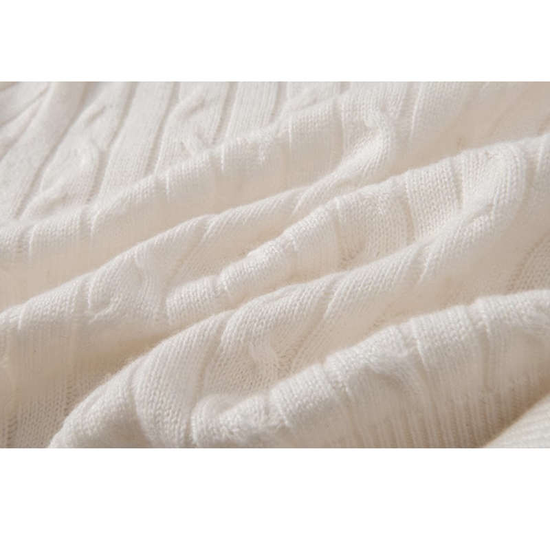 舒适无限！！针织羊绒麻花短袖毛衣2025新款早春女休闲百搭上衣 - 图0