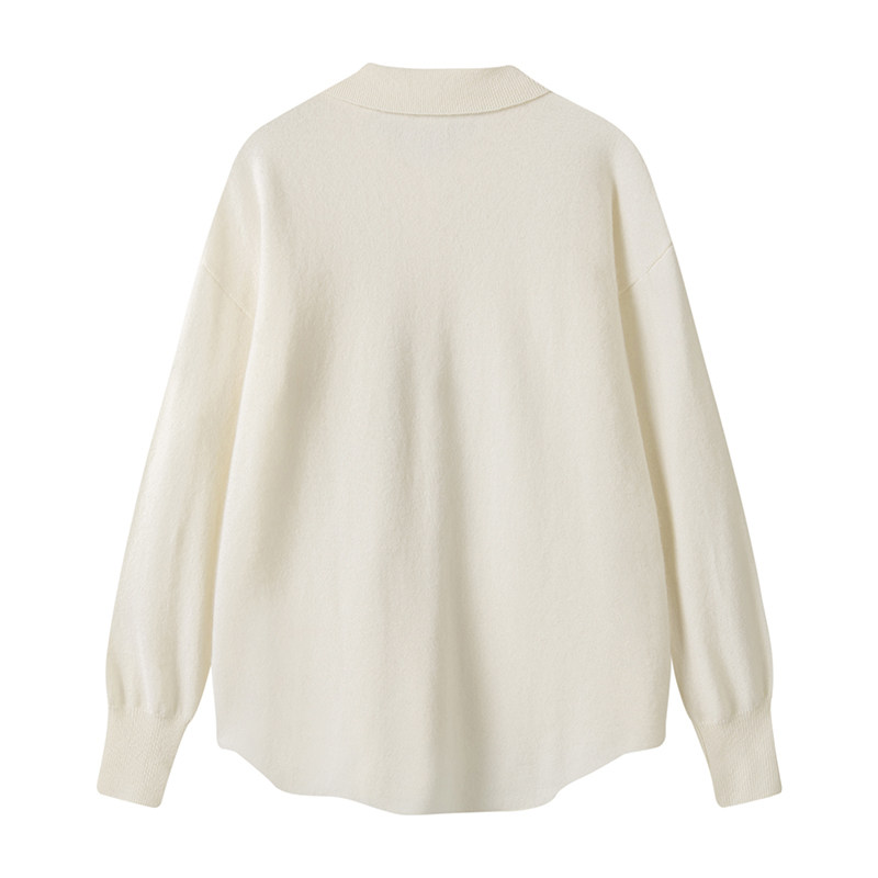 舒适无限！不挑人人气款POLO领羊绒开衫女毛衣宽松针织衬衫SS281,淘宝优惠券,粉丝福利购,淘宝优惠卷