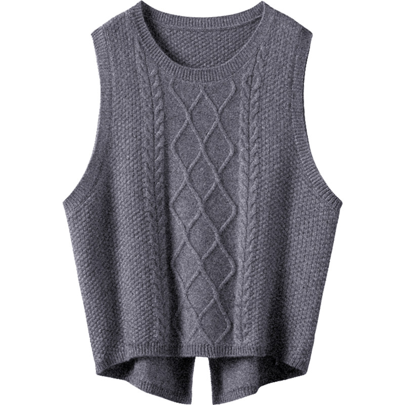 不是一般的篙质感！针织羊绒衫女马甲无袖后开叉纯羊绒打底衫,淘宝优惠券,粉丝福利购,淘宝优惠卷