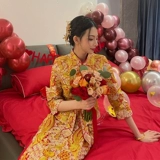 Золотой дракон и Феникс Гоу Свадебные рабочие тяжелые рабочие xiu He Server 2023 Новое зимнее свадебное свадебное свадебное платье Grand Five Gow Gow