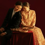 Золотой дракон и Феникс Гоу Свадебные рабочие тяжелые рабочие xiu He Server 2023 Новое зимнее свадебное свадебное свадебное платье Grand Five Gow Gow