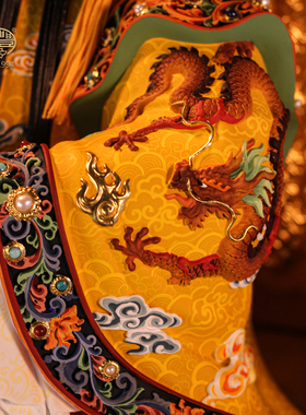 圣丰造像黄铜细工手工彩绘坐龙椅龙五爷龙王神像客厅公司桌面摆件