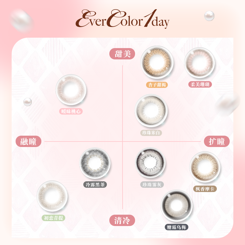 aisei爱谢EverColor珍珠米白美瞳日抛10片自然大直径视客旗舰店 - 图1