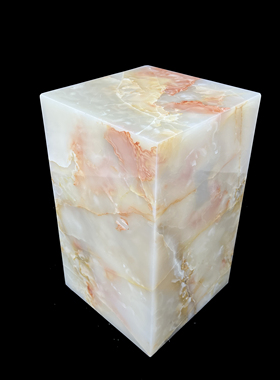 天然大理石摆件墩子花架立柱边几