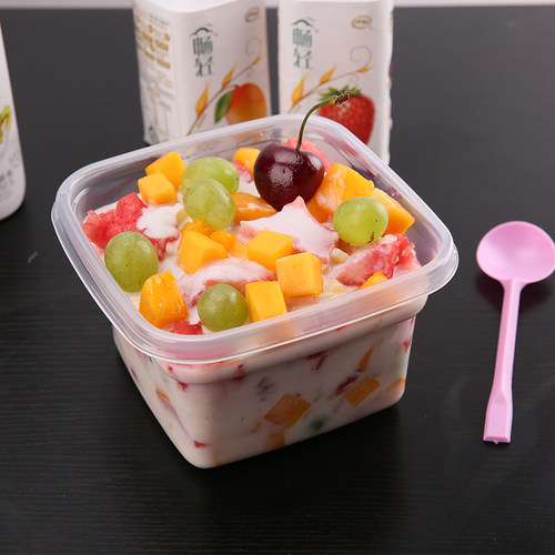 正方形1005ml一次性餐盒加厚塑料高档外卖保鲜便当水果捞打包盒子 - 图1