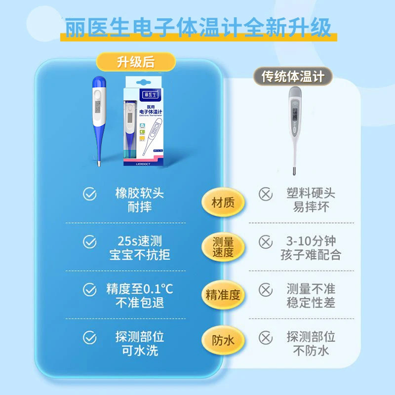电子体温计无水银家用医专用精准温度计测人体温表温度计婴儿专用