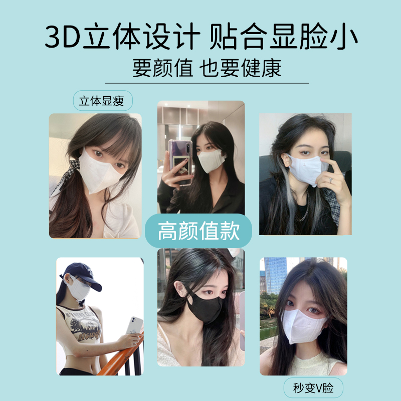 医用口罩3d立体一次性医疗正品旗舰店女高颜值夏薄款透气独立包装 - 图0