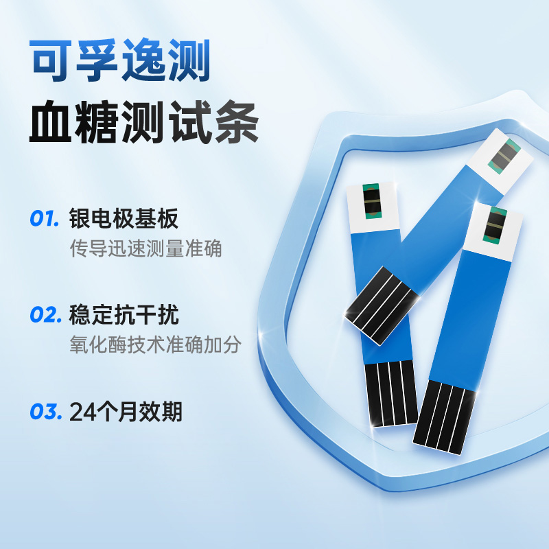 可孚逸测血糖测试仪试纸医用老人糖尿病家用检测100片低痛测试纸 - 图3