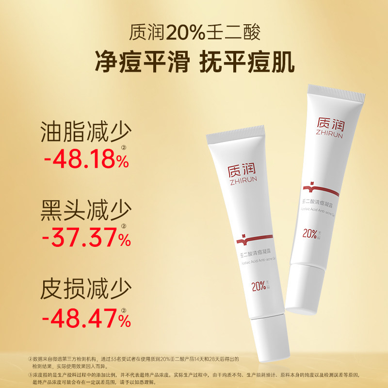 质润20%壬二酸凝胶任二凝酸凝胶祛痘去黑头闭口百分之20清痘凝露