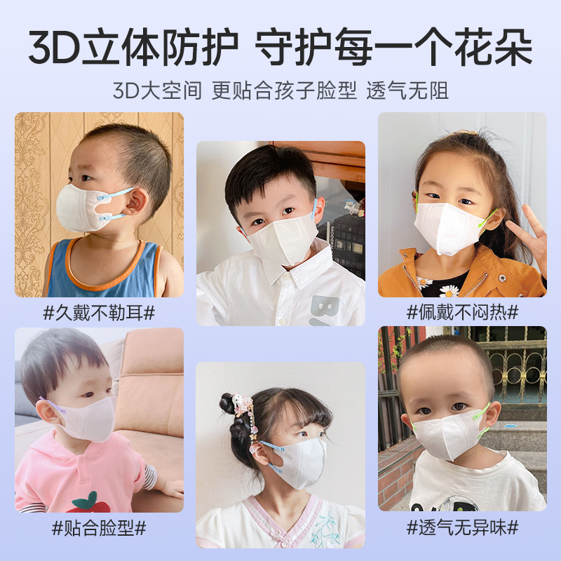 儿童口罩3d立体医用外科小孩男童女孩3到6岁8到12岁5婴儿宝宝0一3-图0