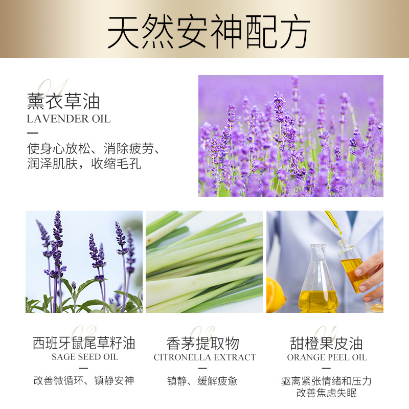 薰衣草睡眠喷雾香氛快速入睡改善安眠质量精油安神失眠助眠神器-图0